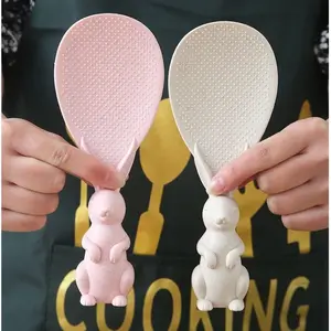 Creative Sturdy Plastic Spoon Standing Rabbit Rice Scoop, Cute Rice Serving Utensil, Electric Rice Cooker Pot Rice Spatula, Kitchen & Tableware Choice, Kitchenware, Culinary Cutlery, Home