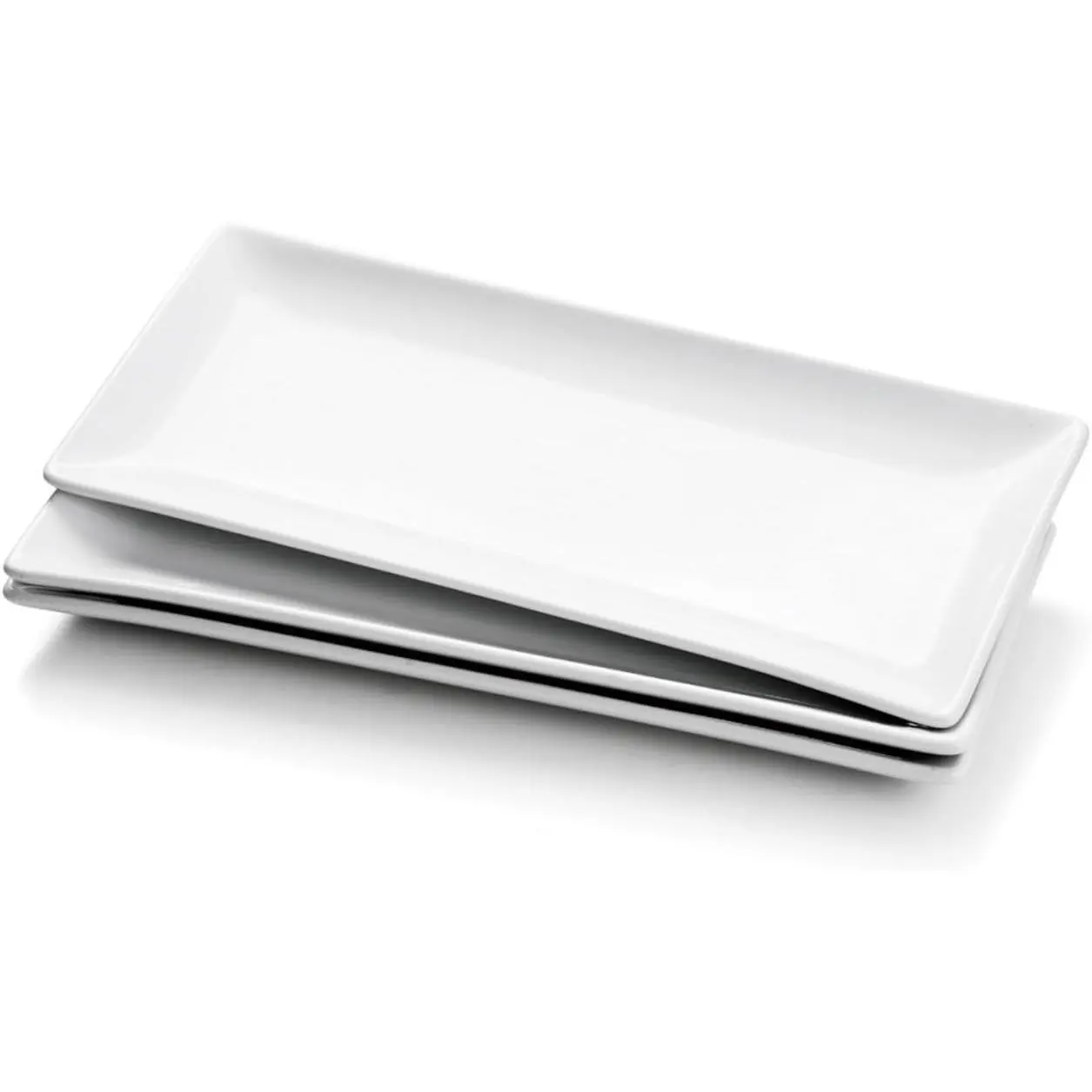 Porcelain Serving Platters Set of 3, Large Serving Trays 14 Inch, White Rectangle Plates, Ceramic Serving Dishes for Party, Restaurant, Buffet, Steak, Dessert, Salad, Fruit, Microwave Safe