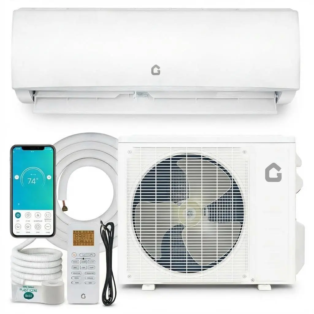 17000 BTU Mini Split Air Conditioner & Heat Pump, 230V WiFi Smart Ductless Inverter System for 1250 Sq.ft., Energy Efficient R32 AC with Pro Installation Kit Included