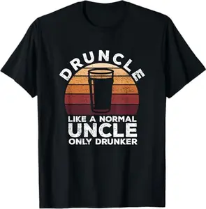 Funny Uncle Shirts, Gifts For Uncle, Druncle Funny Saying Vintage Drunk Beer Drinking Uncle Gift T-Shirt - Menswear Casual Cotton