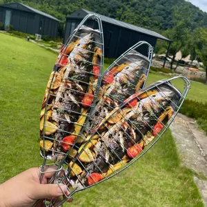 Non-Stick Grilled Fish Tongs, Thick Stainless Steel for Dorms, Bbqs and Picnics, Perfect for Fish, Shrimp and Veggies in Summer