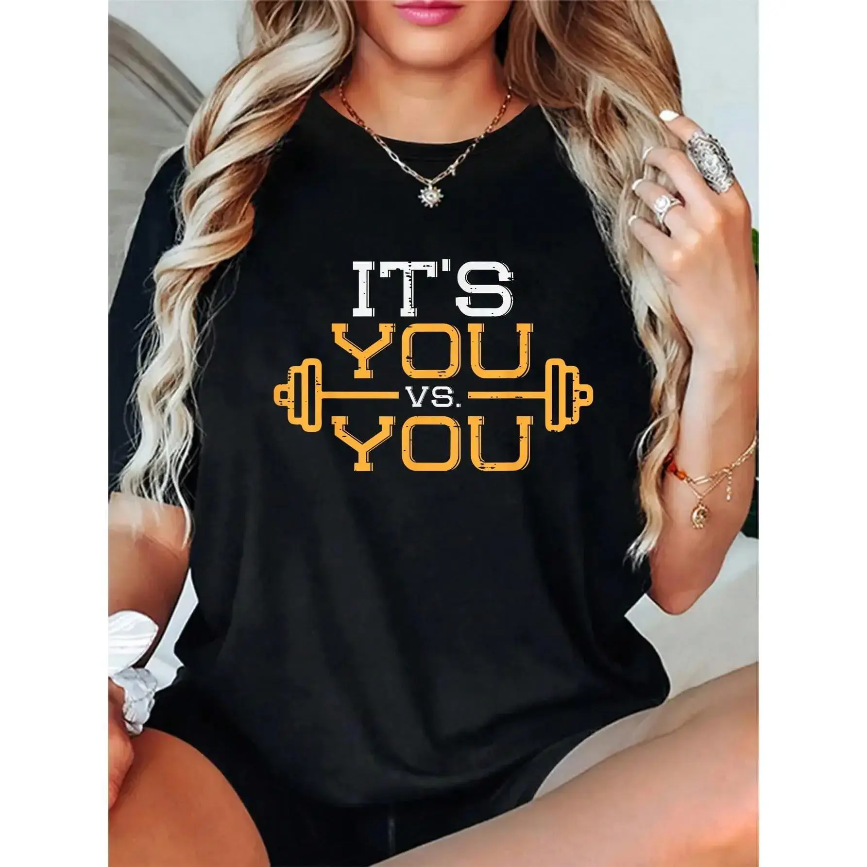 Men's 100% Cotton Printed Motivational Text Top - Workout Gym Fitness Apparel