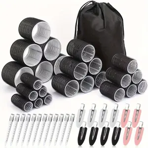 49-Piece Hair Styling Set with 24 Curlers, 4 Sizes, 24 Clips, Storage Bag, No Damage, Perfect for Various Styles, Curling Hair Rollers, Hair Styling Kit