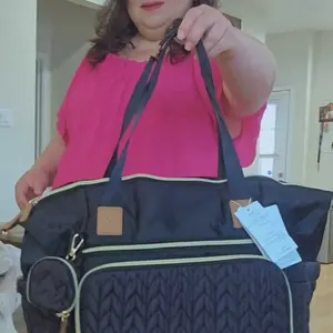 Diaper Bag Tote, Large Diaper Bags Waterproof, Hospital Bag for Labor Delivery, Baby Bag with Pacifier Case, Travel Diaper Tote with Changing Pad, Black TikTokShopJumpstartSale