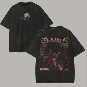 Black Clover Asta Printed Unisex Washed T-Shirt36