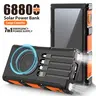 Multifunctional Solar Power Bank - 15W Wireless Charging, Built-in Wall Charger, 4 Built-in Cables, Flashlight, Multiple Capacity and Panel Options, Portable Charger for Smartphones and Outdoor Use,techvibes
