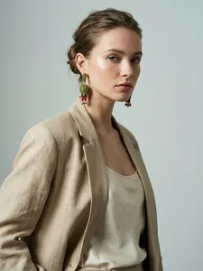 1 pair of fashionable and cute flower bud pendant earrings, Dainty Fashion Jewelry, suitable for daily commuting, vacation and dating, and also a surprising and exquisite small gift, Statement Earrings, Versatile Earrings