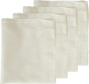 Cheesecloth Bags for Straining Reusable Cold Brew Coffee Cheese Cloths Strainer Large Nut Milk Tea Juice Bag 100% Natural Cotton Fine Mesh Filter Bags (Medium 4 Pack)