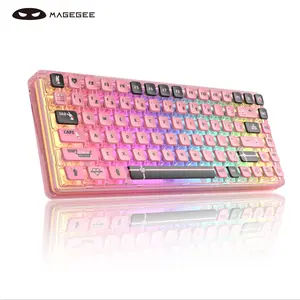 Magegee Light84 Transparent Mechanical Keyboard, RGB Backlit Keyboard, RGB Backlight Gaming Wired, Crystal Switches, 70% E-Sports Pbt Capkeys, PC Windows MAC