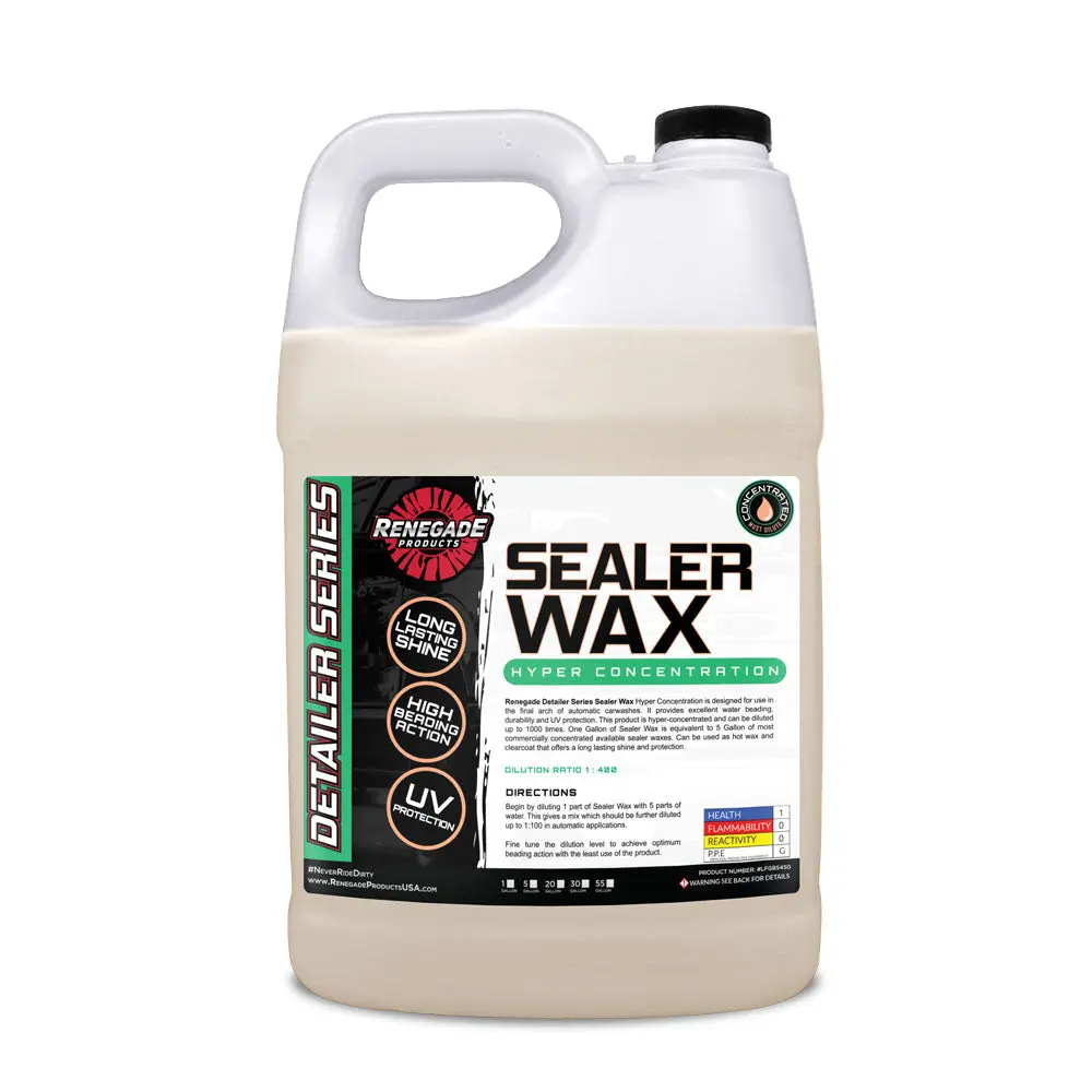 Renegade Products Sealer Wax Hyper Concentrate 1 Gallon – Hot Wax & Clear Coat Protectant for Automatic Car Washes
