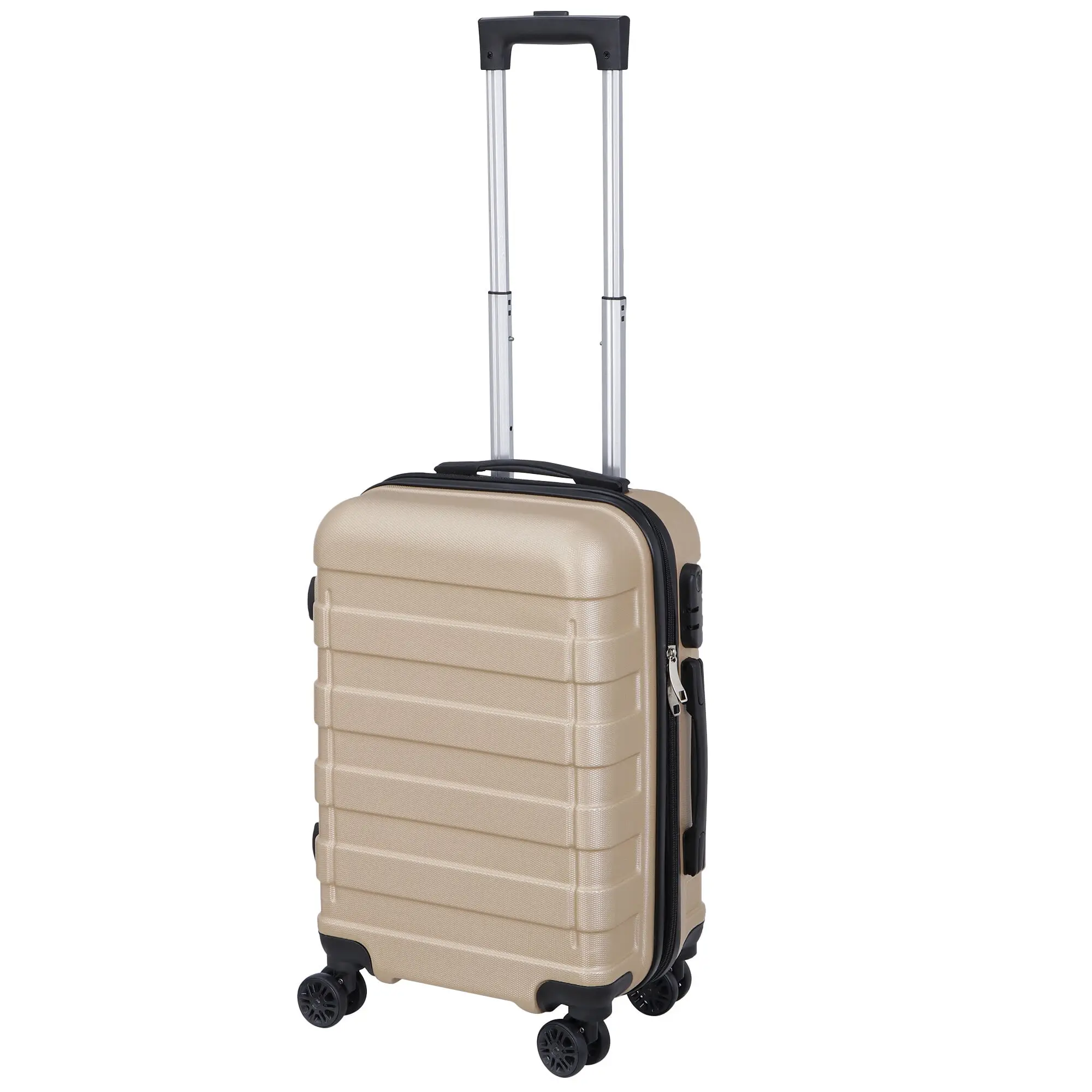 Zeny 22-in Lightweight Durable Carry-On Hardshell ABS Luggage - Expandable Hardside Travel Spinner Suitcase with TSA Lock, Zipper Closure, Champagne Color, Lightweight Durable Luggage, Carry On Luggage,summerwins,back to school shopping