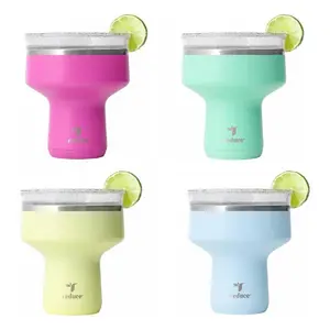 Reduce Saltini 16oz (4-Pack) Cocktail Tumbler - Margarita Cup Party Drinkware Stylish Insulated Bar Cup for Mixed Drinks