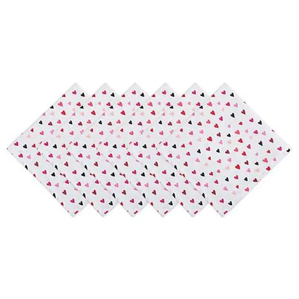 Design Imports Confetti Hearts Print Napkin Set of 6