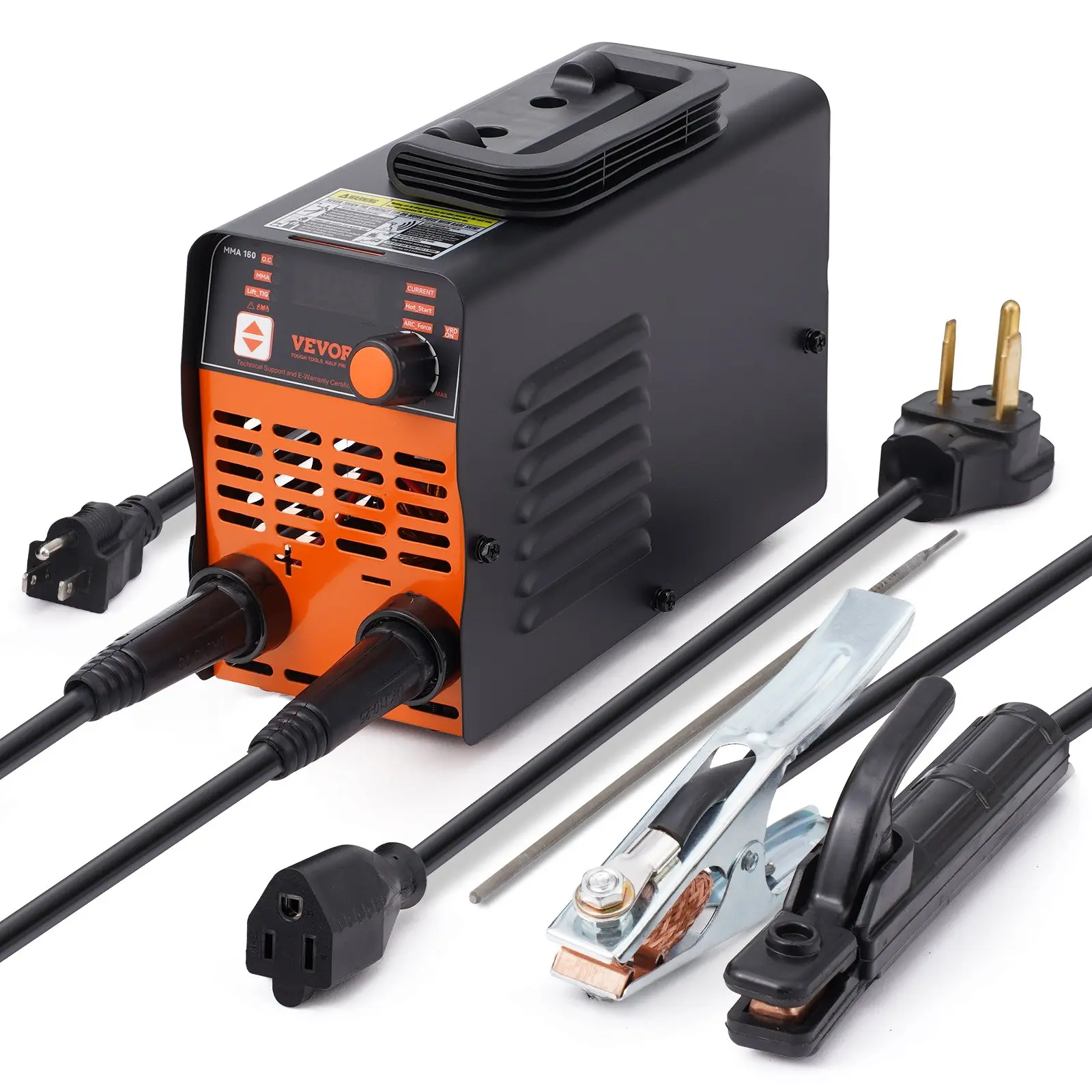 【Summerfinds】 VEVOR Stick Welder, 160A 2-IN-1 ARC/Lift TIG Welding Machine with IGBT Inverter, 110V/220V Portable MMA Welder, Hot Start, Arc Force, Anti-Stick, Welding Rod Compatibility, Automatic Protection, Durable Electrode Holder,, Stainless Steel, Me