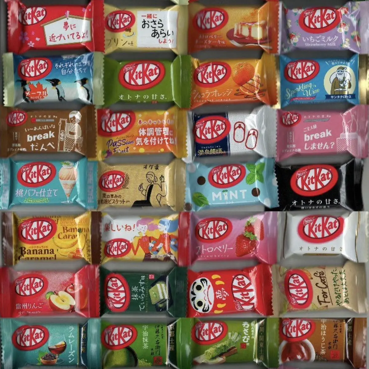 Limited Edition Japanese KitKat Assortment - 15 Pieces - Mini KitKat Sampler with 15 Different Flavors - White Chocolate, Milk Chocolate, Dark Chocola