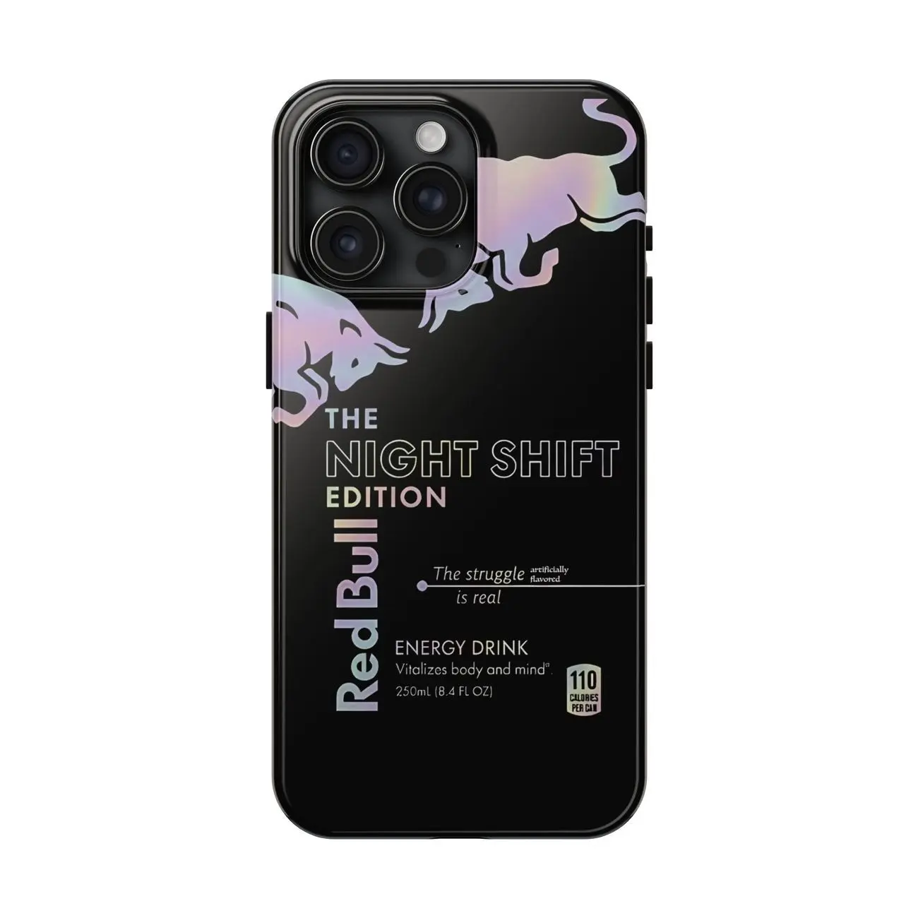 RedBull Night Shift Holographic Phone Case Compatible with iPhone 7, 8, X, 11, 12, 13, 14, 15, 16 17 & Samsung Galaxy S21, S22, S23 & S24 S25 series E
