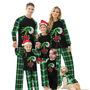 Family Christmas Pajamas Matching Sets Xmas Holiday Pjs Plaid Sleepwear Outfits For Women Men Adults Couples