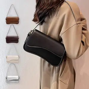 Square Shoulder Bag for Women Stylish Solid Color PU Leather Crossbody Bags with Flap Closure for Daily