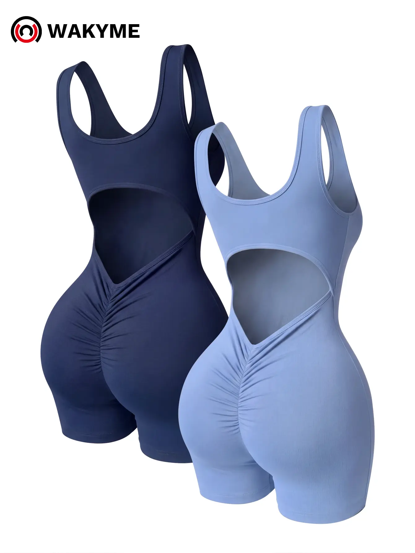 Women's Backless One Piece Yoga Romper Tank Top Shorts Slim Fit Workout Gym Fitness Activewear Jumpsuit