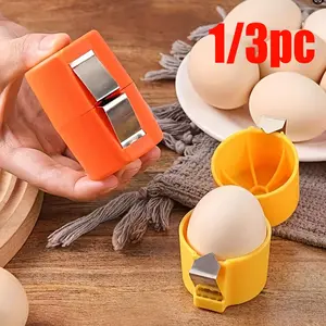 3-In-1 Egg Shell Opener and Peeler with Stainless Steel Blade, Ergonomic Design, Quick Easy Cutting, Hygienic Single Hand Operation