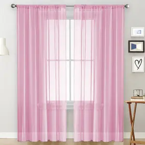 Elegant Transparent Polyester Curtains, Natural Light Window Drapes, Multi-Functional Home Decor for Living Room and Bedroom, Home Decoration Curtain