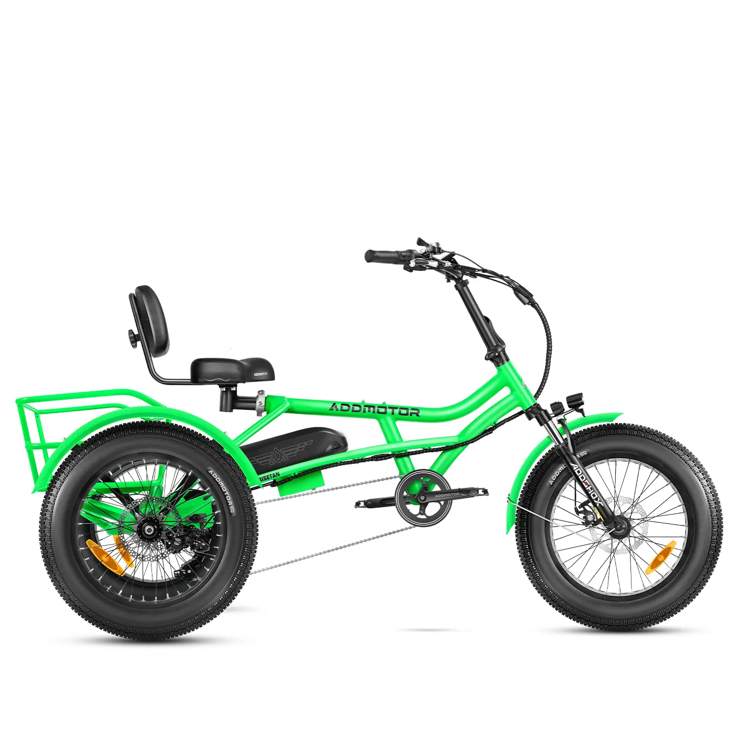 ADDMOTOR ARISETAN Adult Semi-Recumbent Electric Trike E-Bike for Seniors, 750W Rear Motor, 48V 20AH Battery, 85MI Range, UL2849 Certified, 380lbs Capacity, 20" x 4" Tires, 6061 Aluminum Frame, Parking Brake, Differential, Rear Basket