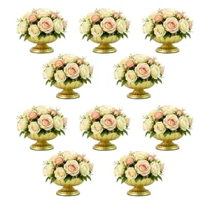 Flower Pot, Luxury Floral Stand, Vintage Style Vase, Desktop Decorative Item, Metal Texture Planter, European Style Flower Arranger, Vases For Flowers