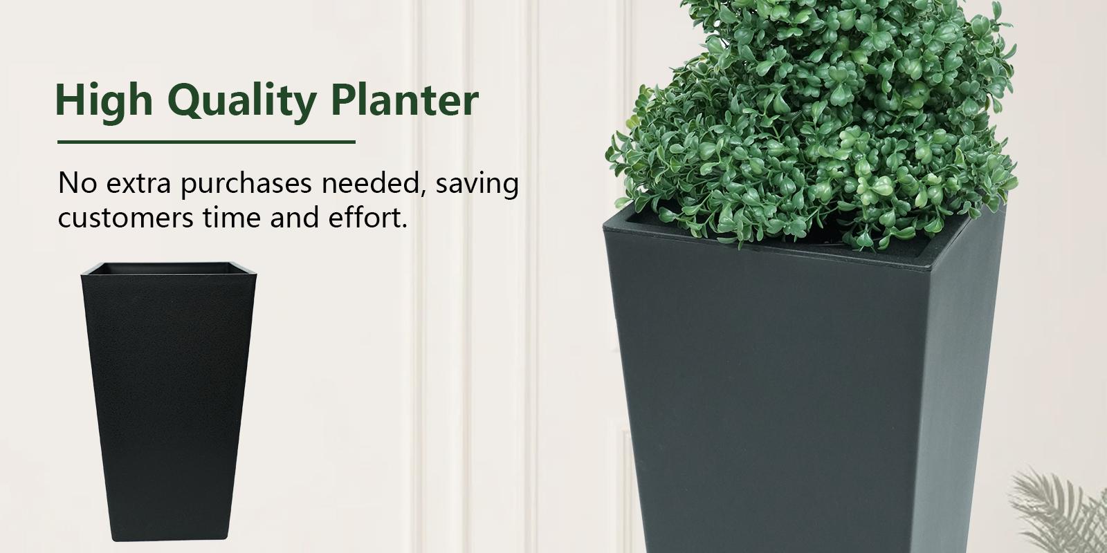 2 Pack 2/3/4 Ft Artificial Boxwood Spiral Plants, With BlackPots, Green Pe Wrought Iron Plants, Suitable For Porch, Garage, And Fireplace.Mother's Day Gift