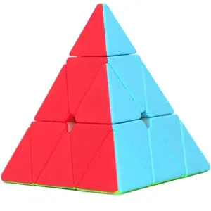 Pyramid Speed Cube Stickerless Triangle Magic Cube Puzzle Toy Colorful