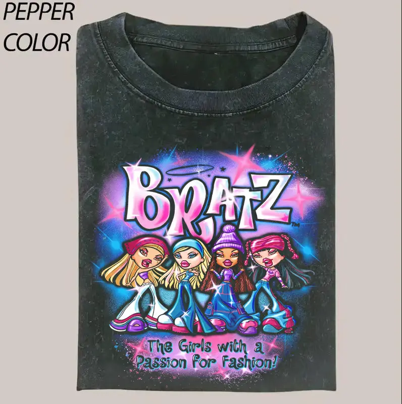 Y2K Bratz 'Passion for Fashion' Graphic T-Shirt, Bratz Shirt, World Tour, Y2k Tops Men Women Casual Cotton Short Sleeve Plus Size Tshirt, Gym Shirt, Gift for Fan Bratz, Trending Shirt 2025