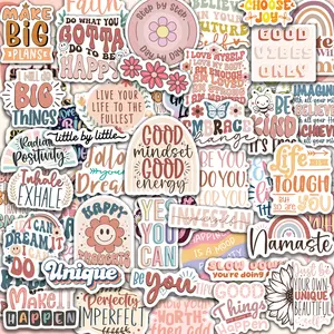 300PCS Motivational Stickers for Water Bottles Laptops, Inspirational Quote Waterproof Vinyl for Journals Cups, Affirmation, Positive Mental Health Boho Stickers for Women Holographic