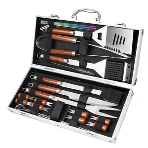 Kaluns Grilling Accessories, Birthday Gifts for Men Grilling Gifts, Heavy Duty Stainless Steel BBQ Grill Tools Set for Outdoor Grill with Aluminum Case and Apron, Husband Dad Gifts for Christmas Barbecue Utensils