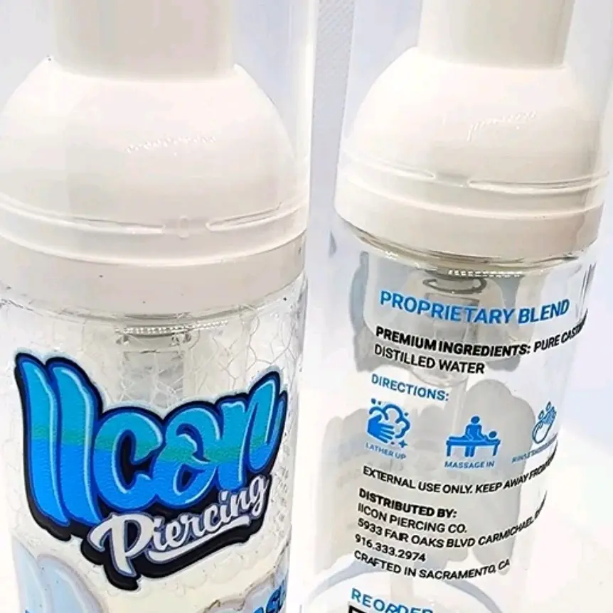 Body Piercing Wash Foaming Pure castile Soap Gentle Aftercare