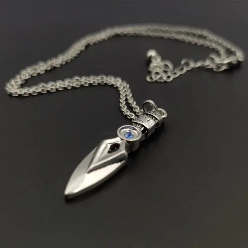 Anime Game Jett Knife Necklace for Women Men Valorant Knife Pendant Necklace Fashion Gamer Cosplay Jewelry Accessories Gift