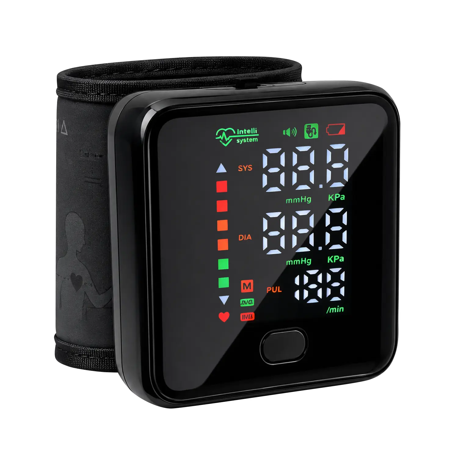 Rechargeable Wrist Blood Pressure Monitor - Smart Digital Fitness Wearable with LED Touchscreen, Voice Broadcast & 99x2 Memory, Wearable Devices, Smart Sports Devices, Memory Storage, Accurate Home Blood Pressure Tracking, Monitoring Black Wristwatch, Voi