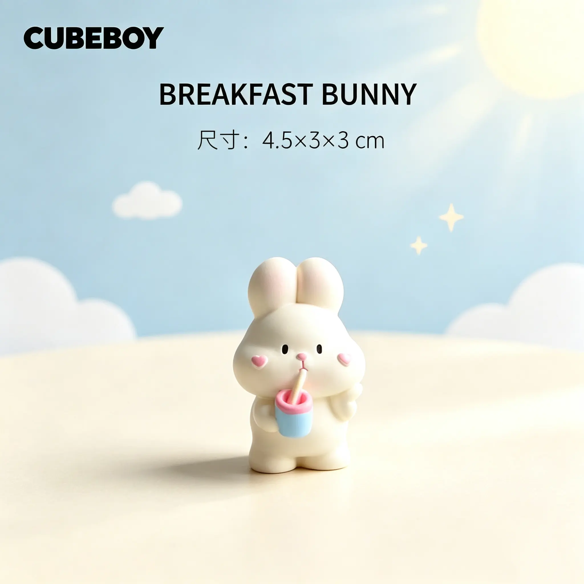 Rabbit Year Rabbit Ornament Cute Home Decor Small Doll Car Center Console Cute Cute Desktop Resin
