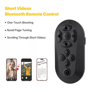Short Video Bluetooth Remote Control — Camera Shutter & Selfie, Supports TikTok Scrolling, E-book Page Turning, and Volume Control — Compatible with iPhone and Android (Upgraded Model)