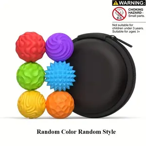 6-Pack Silicone Magnetic Stress Balls, Textured Hand Exercise Toy, Quiet Sensory Desk Gift, Office/travel, Christmas Sock Filler