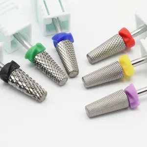 1pcs 5in1 Cross Tooth 2 Way Tapered Safety Carbide Nail Drill Bits, Cut Drills Carbide Milling Cutter, Remove Gel, Professional Grade, Nail Art Manicure