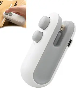 Mini snack bag sealing machine, rechargeable bag sealer, 2 to 1 bag heat sealing machine, chip knife, plastic bag resealing machine, keep food fresh, small sealing machine, USB rechargeable sealing machine, food storage sealing machine