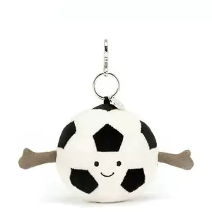 Jellycat Amuseables Sports Football Bag Charm – Cute Stuffed Animal Bag Charms and Keyrings for Women Kids Teens, Adorable Gift Idea for Birthdays and Holidays