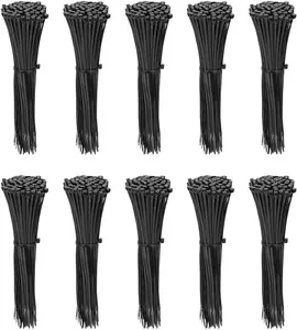 1000 Pack 4 inch  Nylon Plastic  Zip Ties Small Wire Wraps Black