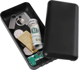 Hidden Safe Power Bank – Fake Power Charger Diversion Safe with Large Secret Storage for Cash, Jewelry, Keys & Valuables, Home, Travel, Office – Black