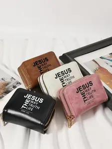 Fashion Letter Print Short Wallet, Multi-card Slot Card Holder, Casual Versatile Zipper Card Holder for Outdoor, Travel, and Back to School Use, Credit Card Organizer