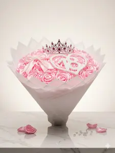 Eternal Rose Bouquet 25 Premium Roses for Weddings Birthdays & Anniversaries with Sparkling Crown & Bow Long Lasting Romantic Gift