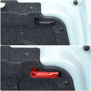 For Fiat 500 Fit 2007+ Car Rear Trunk Tailgate Door Assist Inside Pull Handle Trim Aluminum Alloy Black/Red Auto parts