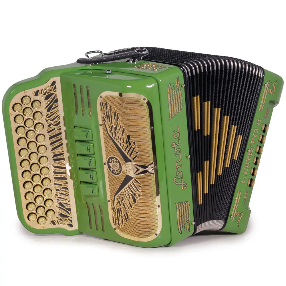 Sonola Loreto II Ultra Compact II Accordion 5 Switch EAD Green Avocado with Gold