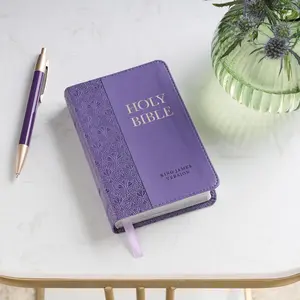 KJV Holy Bible, Mini Pocket Size, Faux Leather Red Letter Edition - Ribbon Marker, King James Version, Purple (KJV Pocket Editions) Imitation Leather