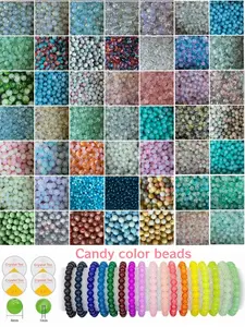 DIY Bead Bracelet Kit with Elastic Cord, Candy Color Glass Beads, Bead Assortment for Jewelry Making, Fun Creative Gift for Girls, DIY Beading Accessories, Beaded Bracelet Making Kit
