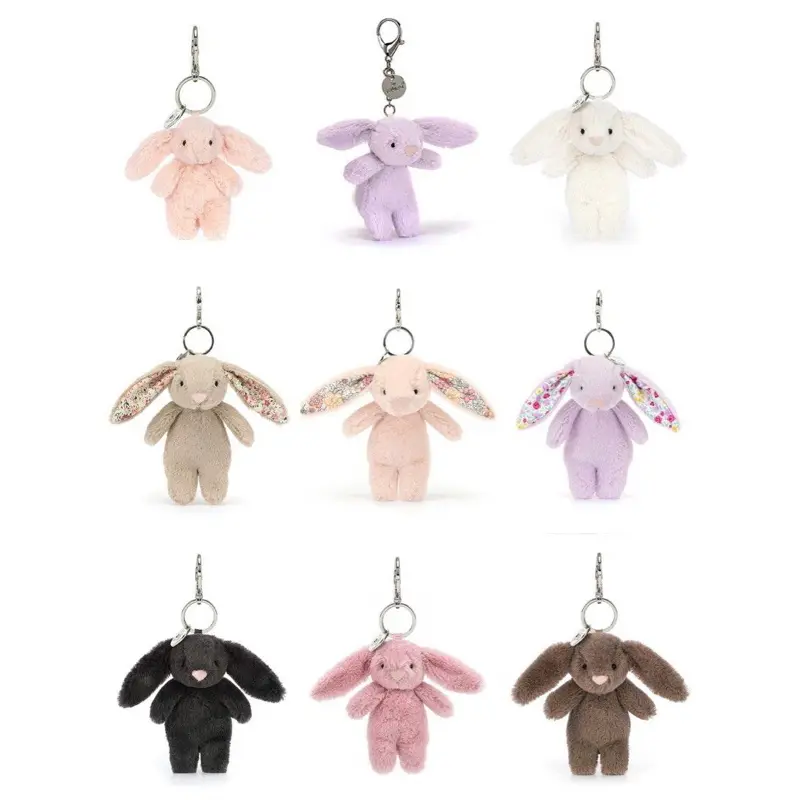 JellyCat Bunny Plush Keychain Collection 2026 Cute Backpack Bag Charm Soft Stuffed Animal Key Ring Kawaii Fashion Accessory Collectible Gift for Every Occasion